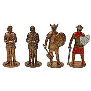 Lot of 4 Metal Ancient Soldier Warriors Figure Vintage Made in 1970's 1 1/2 inch